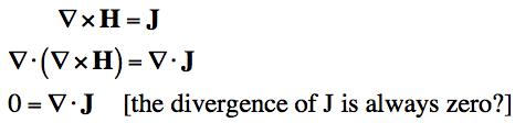 divergence of ampere's law