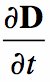 the symbol for the partial derivative of the electric flux density