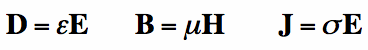 relationships - permittivity permeability conductivity