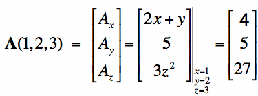 evaluation of vector function